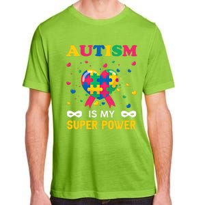 Autism Is My Super Power Autism Day Love Puzzle Support Gift Adult ChromaSoft Performance T-Shirt