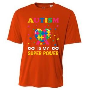 Autism Is My Super Power Autism Day Love Puzzle Support Gift Cooling Performance Crew T-Shirt