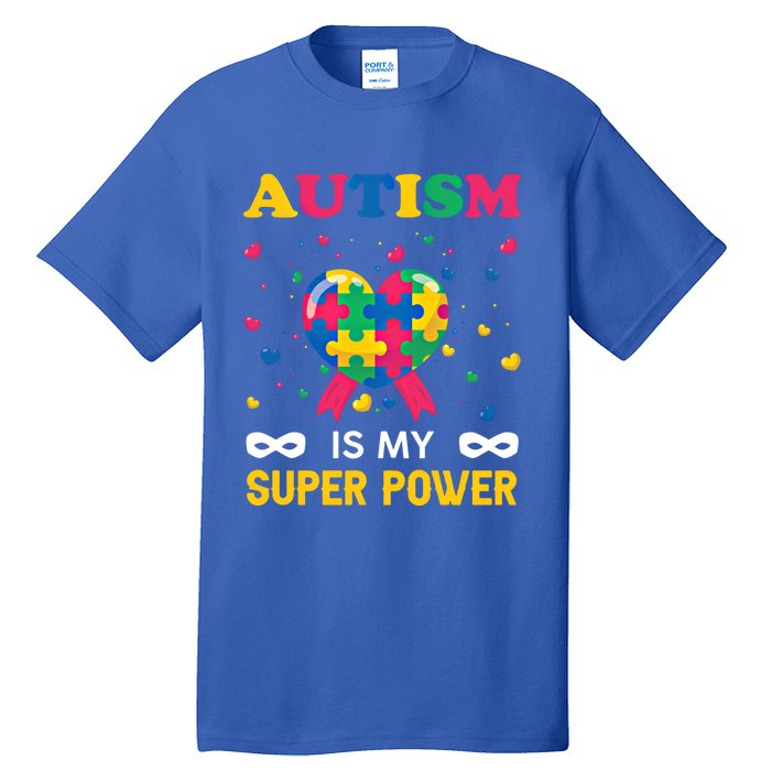 Autism Is My Super Power Autism Day Love Puzzle Support Gift Tall T-Shirt