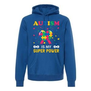 Autism Is My Super Power Autism Day Love Puzzle Support Gift Premium Hoodie