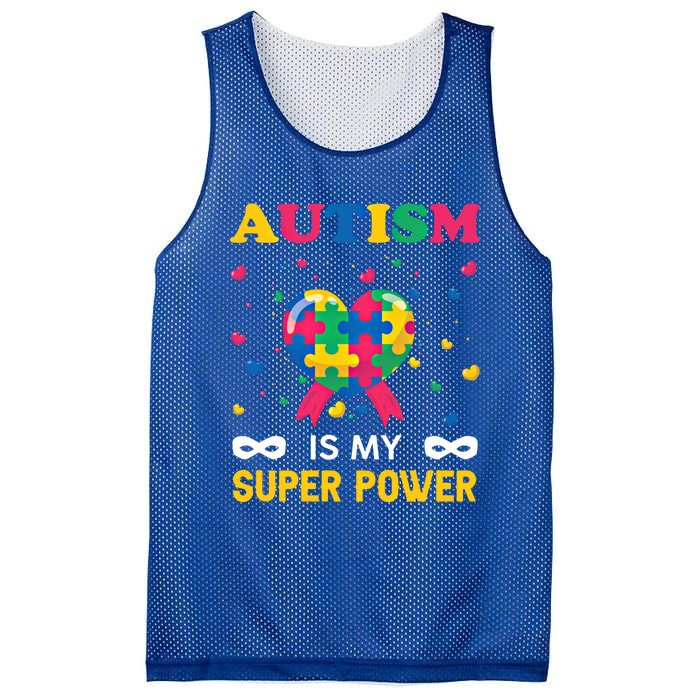 Autism Is My Super Power Autism Day Love Puzzle Support Gift Mesh Reversible Basketball Jersey Tank