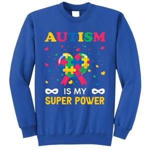 Autism Is My Super Power Autism Day Love Puzzle Support Gift Tall Sweatshirt