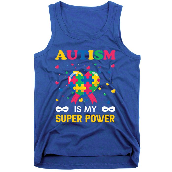 Autism Is My Super Power Autism Day Love Puzzle Support Gift Tank Top