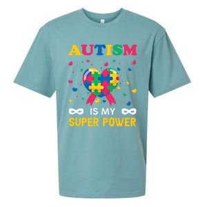 Autism Is My Super Power Autism Day Love Puzzle Support Gift Sueded Cloud Jersey T-Shirt