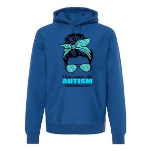 Autism Infinity Messy Bun I Love Someone With Autism Gift Premium Hoodie