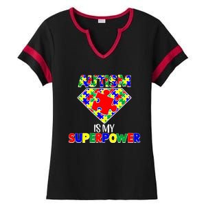 Autism Is My Superpower Autist Asd Disorder Autism Meaningful Gift Ladies Halftime Notch Neck Tee