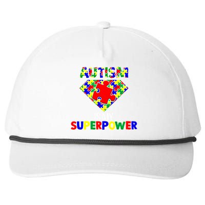 Autism Is My Superpower Autist Asd Disorder Autism Meaningful Gift Snapback Five-Panel Rope Hat