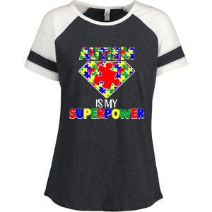 Autism Is My Superpower Autist Asd Disorder Autism Meaningful Gift Enza Ladies Jersey Colorblock Tee