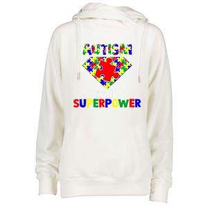 Autism Is My Superpower Autist Asd Disorder Autism Meaningful Gift Womens Funnel Neck Pullover Hood