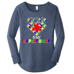 Autism Is My Superpower Autist Asd Disorder Autism Meaningful Gift Women's Perfect Tri Tunic Long Sleeve Shirt