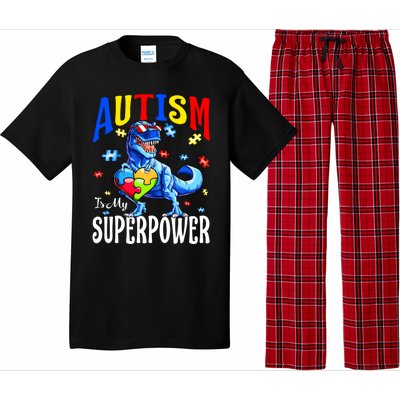 Autism Is My Super Power Autism Awareness Dinosaur Gift Pajama Set