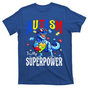 Autism Is My Super Power Autism Awareness Dinosaur Gift T-Shirt