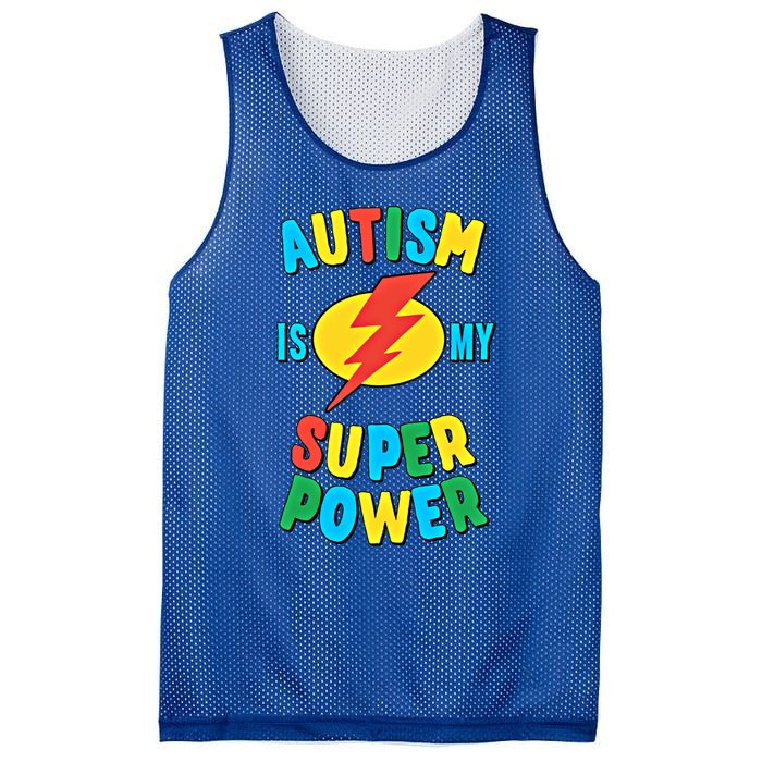 Autism Is My Superpower Gift Mesh Reversible Basketball Jersey Tank