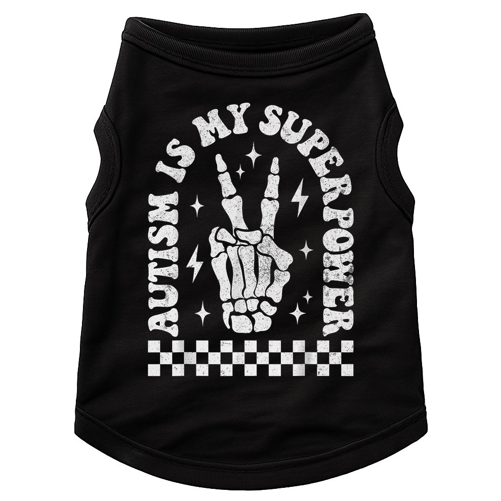 Autism Is My Superpower Groovy Autism Awareness  Doggie Tank