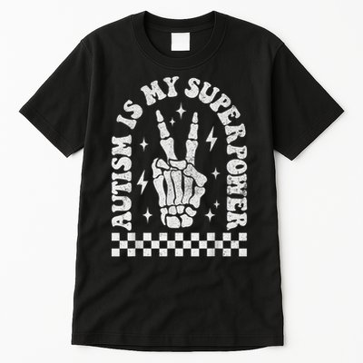 Autism Is My Superpower Groovy Autism Awareness  Tall T-Shirt