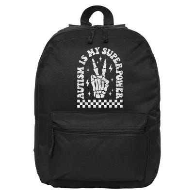 Autism Is My Superpower Groovy Autism Awareness  16 in Basic Backpack