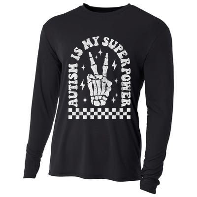 Autism Is My Superpower Groovy Autism Awareness  Cooling Performance Long Sleeve Crew