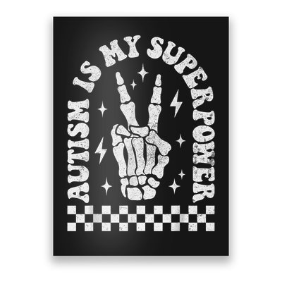 Autism Is My Superpower Groovy Autism Awareness  Poster