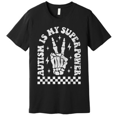 Autism Is My Superpower Groovy Autism Awareness  Premium T-Shirt