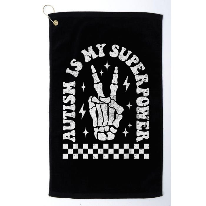Autism Is My Superpower Groovy Autism Awareness  Golf Towel