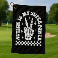 Autism Is My Superpower Groovy Autism Awareness  Golf Towel