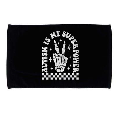 Autism Is My Superpower Groovy Autism Awareness  Microfiber Hand Towel