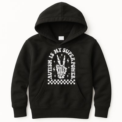 Autism Is My Superpower Groovy Autism Awareness  Kids Hoodie