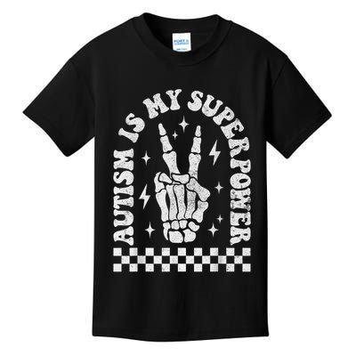 Autism Is My Superpower Groovy Autism Awareness  Kids T-Shirt
