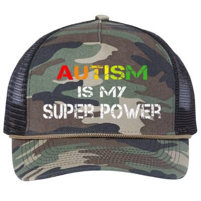 Autism Is My Super Power, Autism Awareness Gift For Retro Rope Trucker Hat Cap