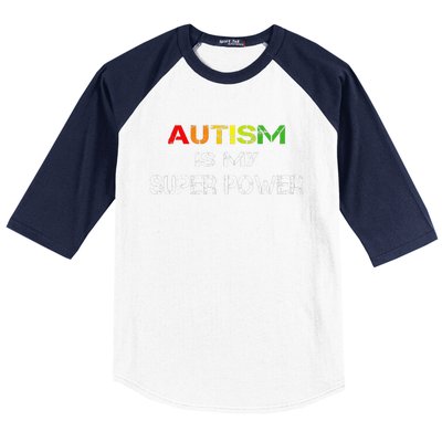 Autism Is My Super Power, Autism Awareness Gift For Baseball Sleeve Shirt