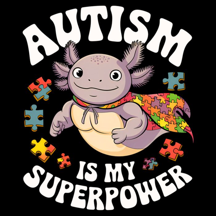 Autism Is My Super Power Strong Axolotl Autism Awareness Gift Cooling Performance Long Sleeve Crew