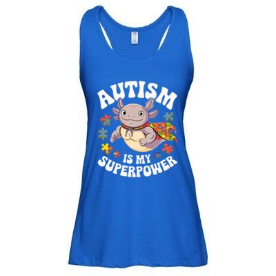 Autism Is My Super Power Strong Axolotl Autism Awareness Gift Ladies Essential Flowy Tank
