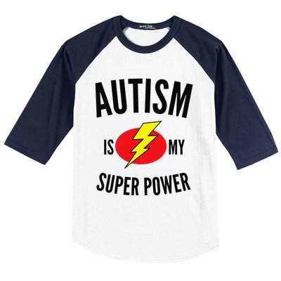 Autism Is My Super Power Autism Awareness Baseball Sleeve Shirt