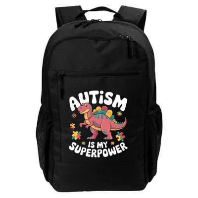 Autism Is My Super Power Strong Spinosaurus Autism Awareness Gift Backpack