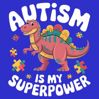 Autism Is My Super Power Strong Spinosaurus Autism Awareness Gift T-Shirt