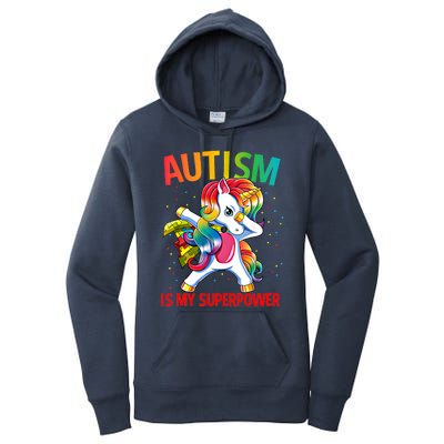 Autism Is My Superpower Dabbing Unicorn Gift Women's Pullover Hoodie