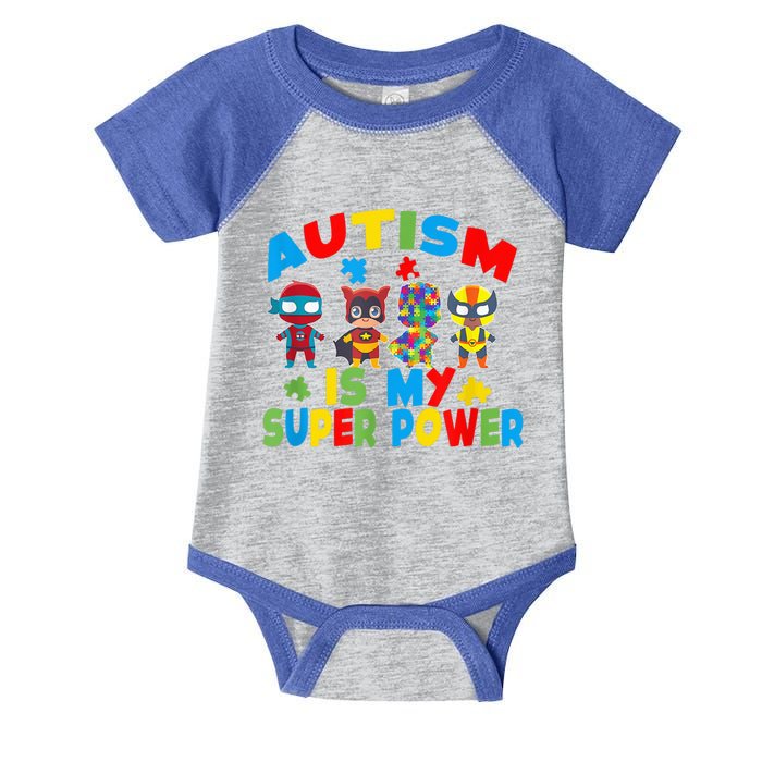 Autism Is My Super Power Superhero Autism Awareness Infant Baby Jersey Bodysuit