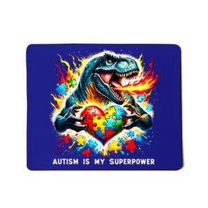 Autism Is My Superpower Puzzle Dinosaur Autism Awareness Gift Mousepad