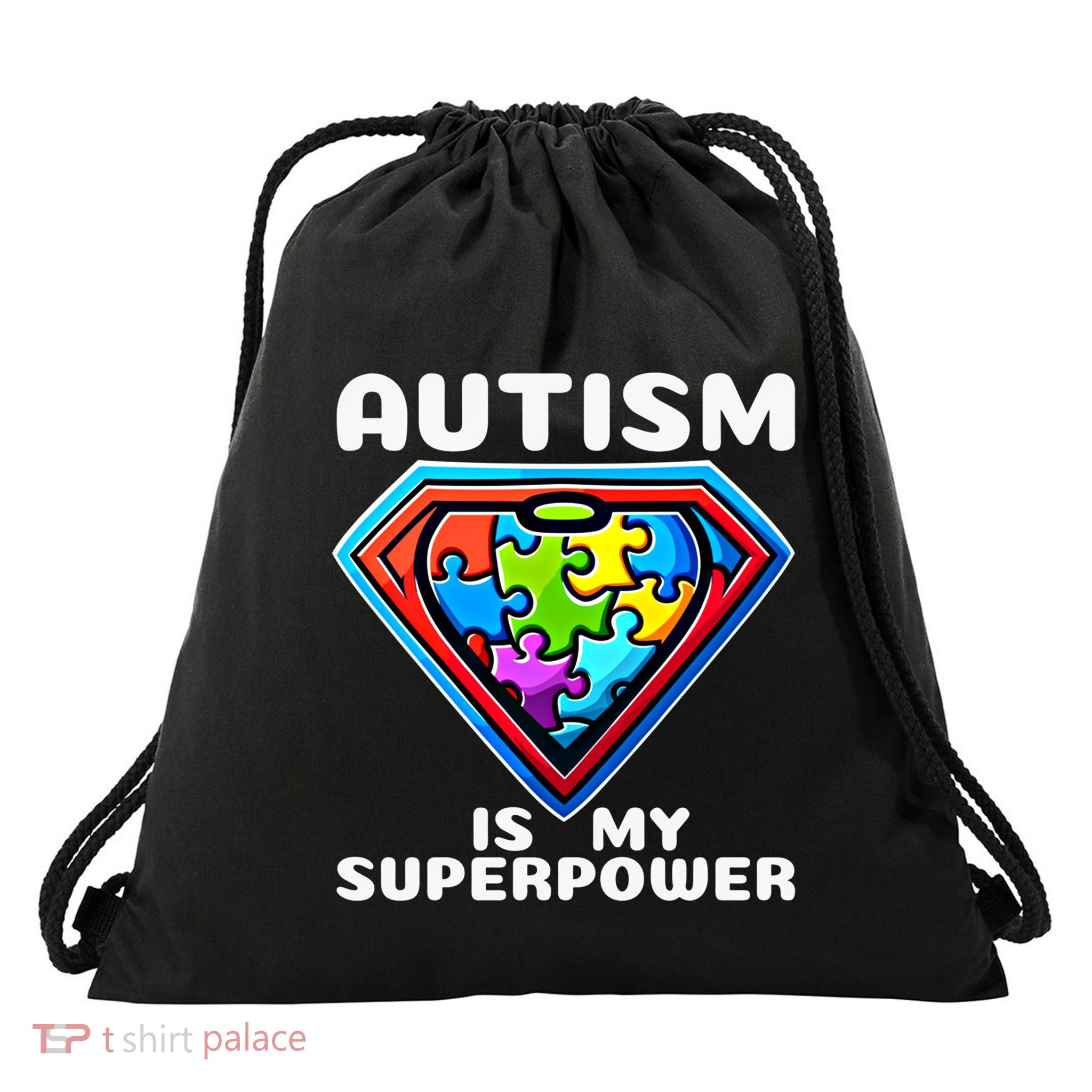 Autism Is My Superpower Superhero Gift Drawstring Bag