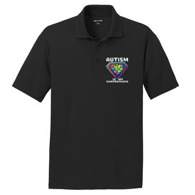 Autism Is My Superpower Superhero Gift PosiCharge RacerMesh Polo