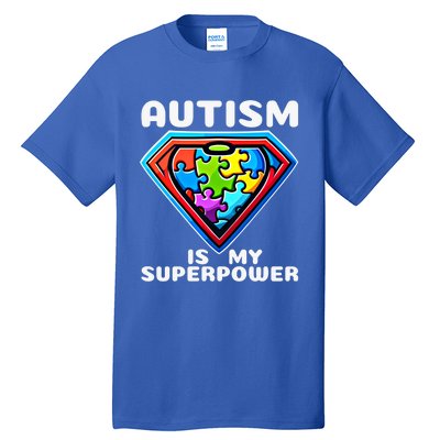 Autism Is My Superpower Superhero Gift Tall T-Shirt