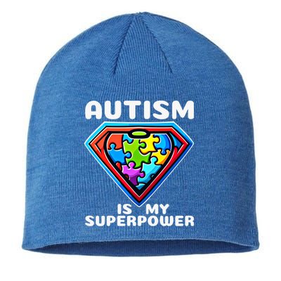 Autism Is My Superpower Superhero Gift Sustainable Beanie