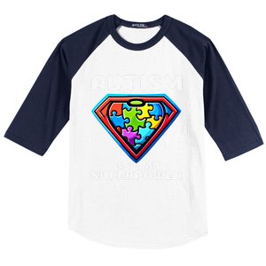 Autism Is My Superpower Superhero Gift Baseball Sleeve Shirt