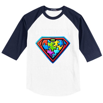 Autism Is My Superpower Superhero Gift Baseball Sleeve Shirt