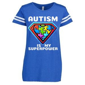 Autism Is My Superpower Superhero Gift Enza Ladies Jersey Football T-Shirt