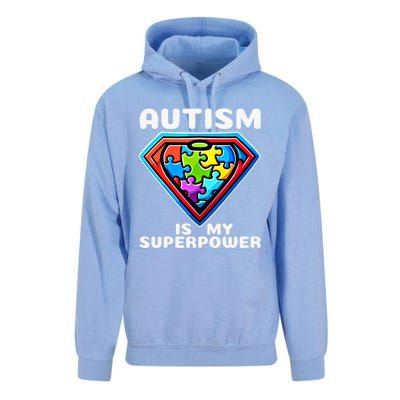 Autism Is My Superpower Superhero Gift Unisex Surf Hoodie