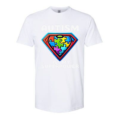 Autism Is My Superpower Superhero Gift Softstyle CVC T-Shirt