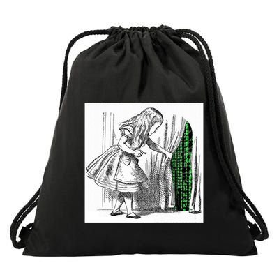 Alice In Matrix Drawstring Bag