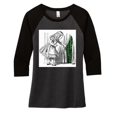 Alice In Matrix Women's Tri-Blend 3/4-Sleeve Raglan Shirt