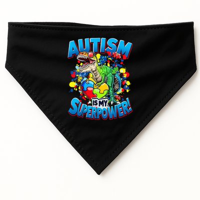 Autism Is My Superpower Dinosaur Autism Awareness 2025 USA-Made Doggie Bandana
